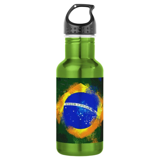 Botella De Agua Bandera brasilera BR (Anverso)