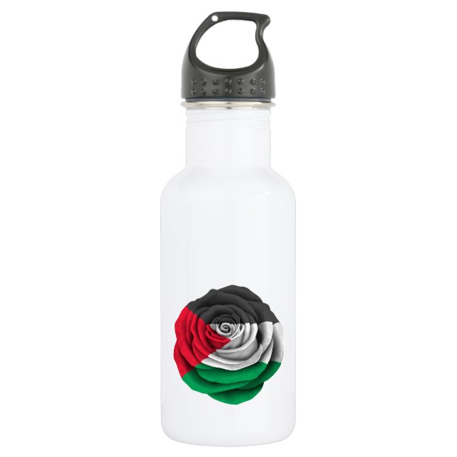 Botella De Agua Bandera color de rosa palestina (Anverso)