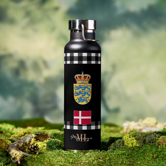 Botella De Agua Bandera danesa: Aislamiento del vacío patriótico e (Exterior)