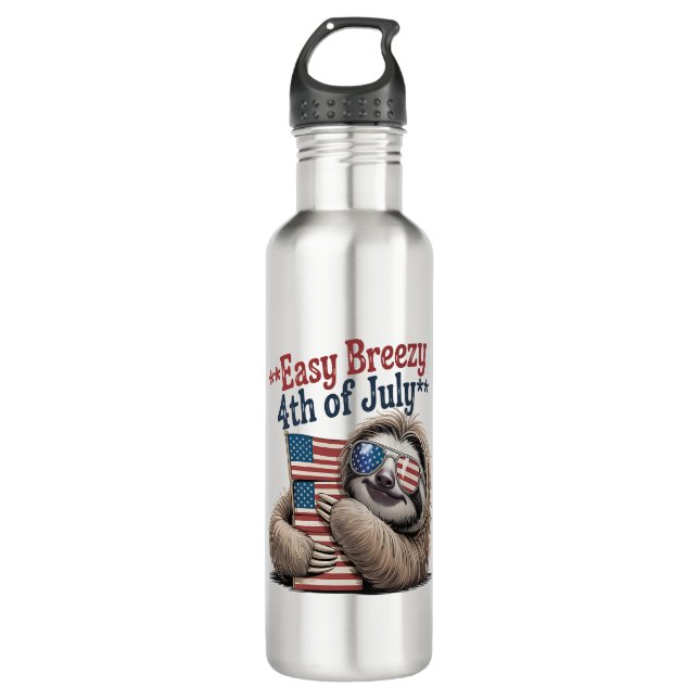 Botella De Agua Bandera de abrazo eslovaco 4 de julio (Anverso)