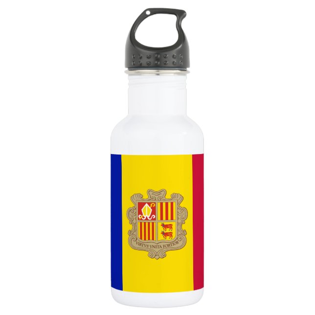 Botella De Agua Bandera de Andorra Patriótica (Anverso)