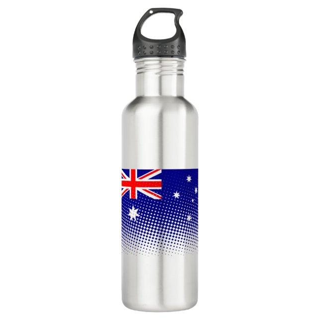 Botella De Agua Bandera De Australia Con Efecto De Medio Tono (Anverso)