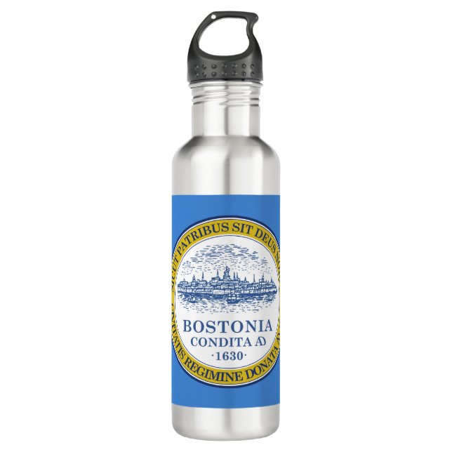 Botella De Agua Bandera de Boston (Massachusetts) (Anverso)