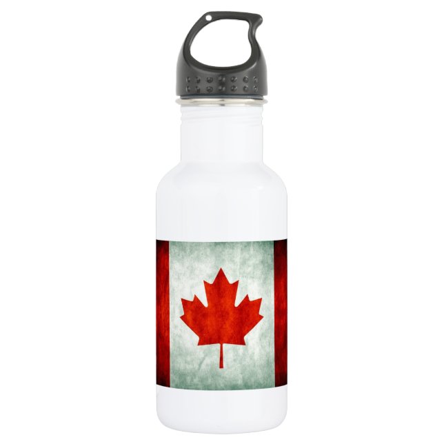 Botella De Agua Bandera de Canadá con problemas (Anverso)