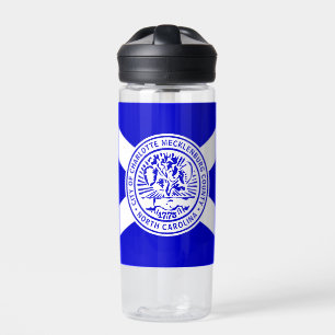 Botella De Agua Bandera de Charlotte, Carolina del Norte