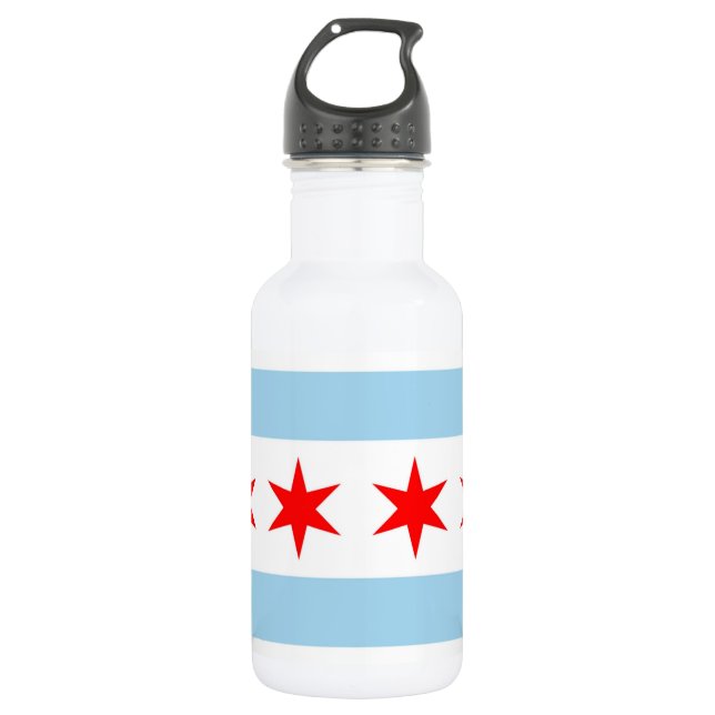 Botella De Agua Bandera de Chicago, frasco de la Libertad del Esta (Anverso)