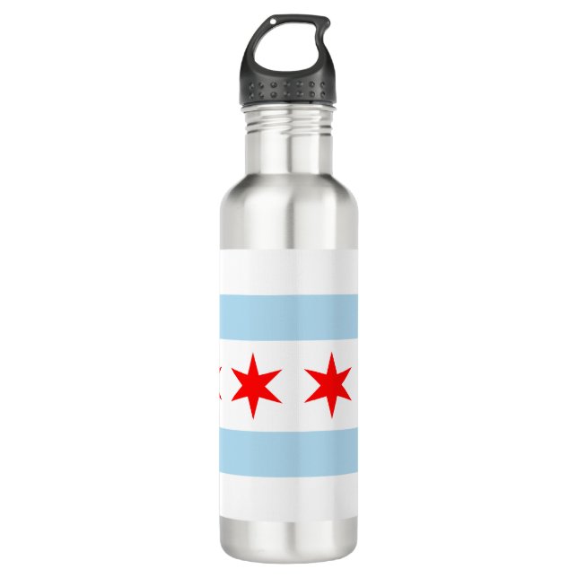 Botella De Agua Bandera de Chicago (Illinois) (Anverso)