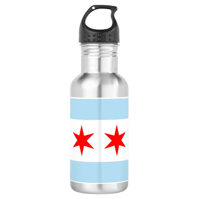 Botella De Agua Bandera de Chicago, Illinois (Anverso)