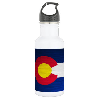 Botella De Agua Bandera de Colorado cepillada