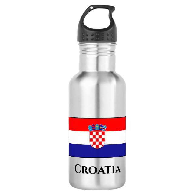 Botella De Agua Bandera de Croacia (croata) (Anverso)