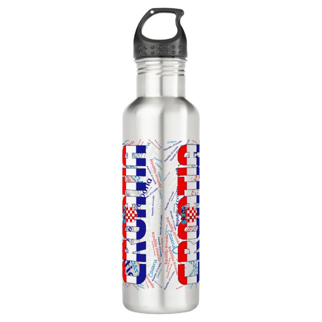 Botella De Agua Bandera de Croacia espléndida patriótica (Anverso)