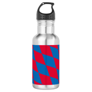 Botella De Agua Bandera de diamante azul y rojo de Baviera