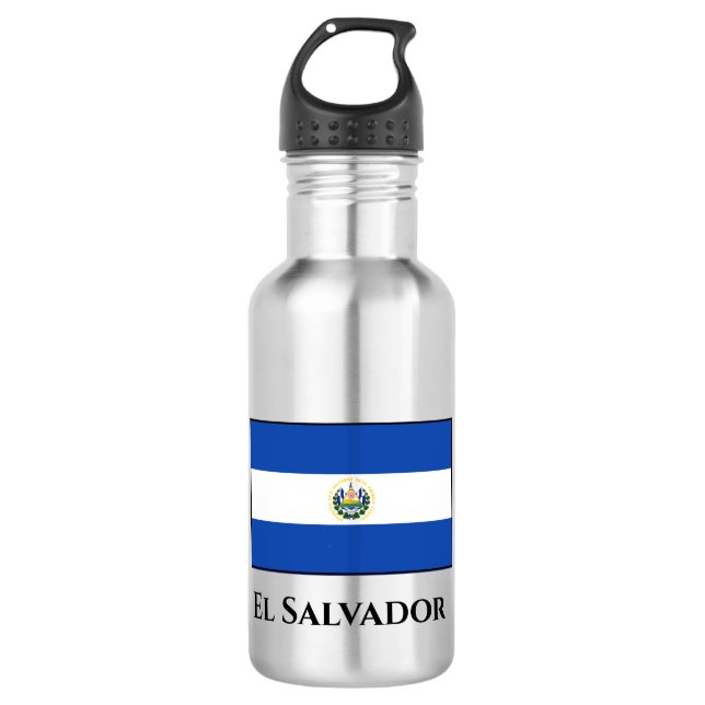 Botella De Agua Bandera de El Salvador (Anverso)