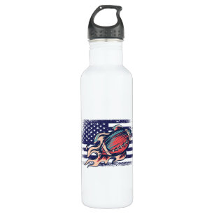 Botella De Agua Bandera de Estados Unidos de la camiseta de un hin