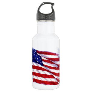 Botella De Agua Bandera de Estados Unidos ondeando