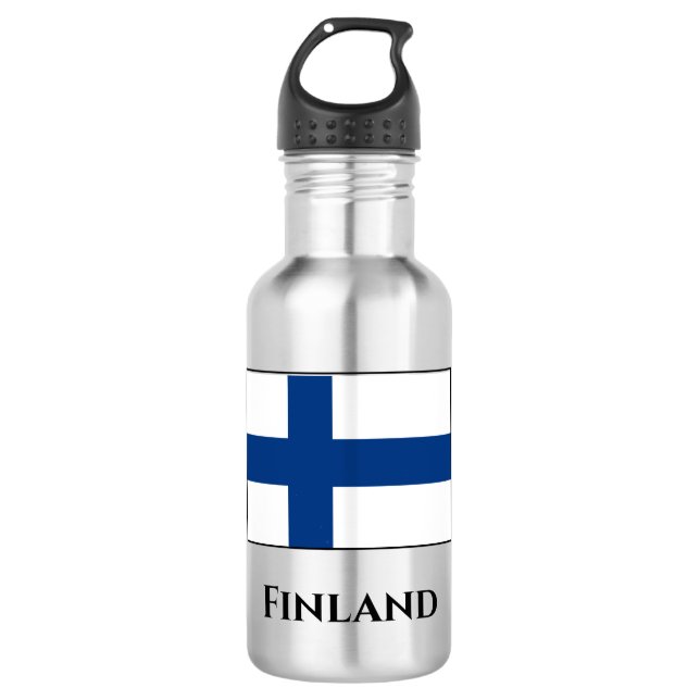Botella De Agua Bandera de Finlandia (finlandesa) (Anverso)