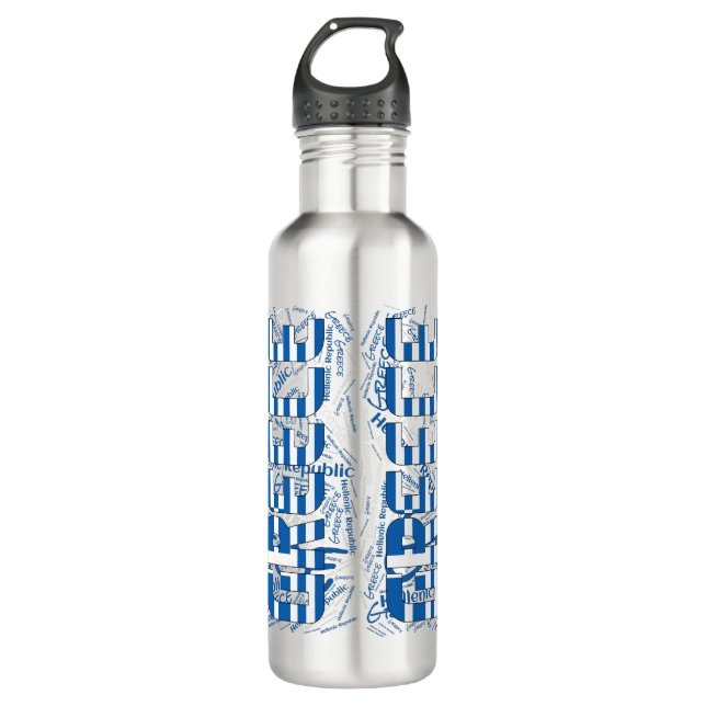 Botella De Agua Bandera de Grecia espléndida patriótica (Anverso)