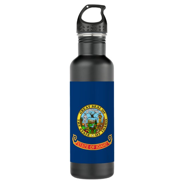 Botella De Agua Bandera de Idaho: el estado de Gem, América Montañ (Anverso)