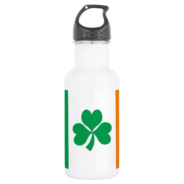 Botella De Agua Bandera de Irlanda Shamrock (Anverso)