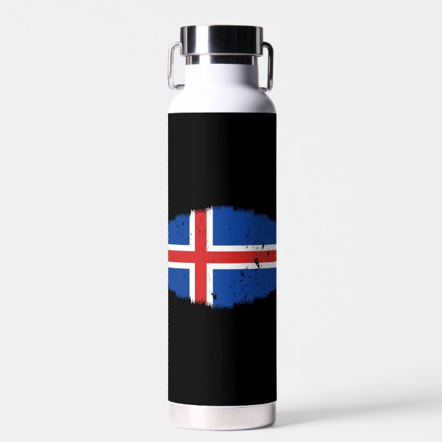 Botella De Agua Bandera de Islandia (Delantero)