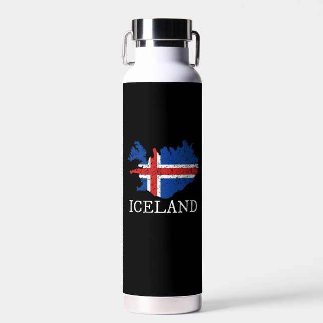 Botella De Agua Bandera de Islandia (Delantero)