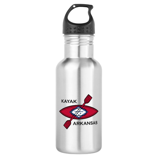 Botella De Agua Bandera de Kayak Arkansas (Anverso)