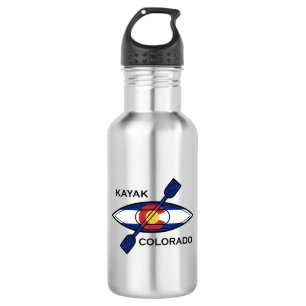 Botella De Agua Bandera de Kayak Colorado
