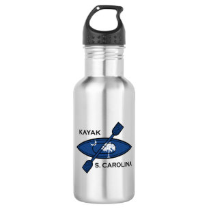 Botella De Agua Bandera de Kayak en Carolina del Sur