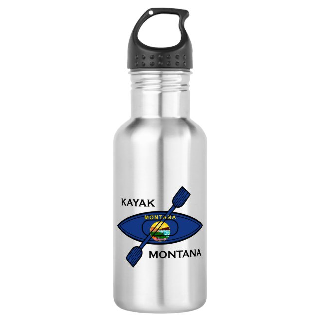 Botella De Agua Bandera de Kayak Montana (Anverso)
