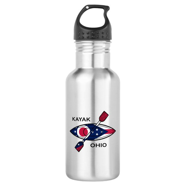 Botella De Agua Bandera de Kayak Ohio (Anverso)