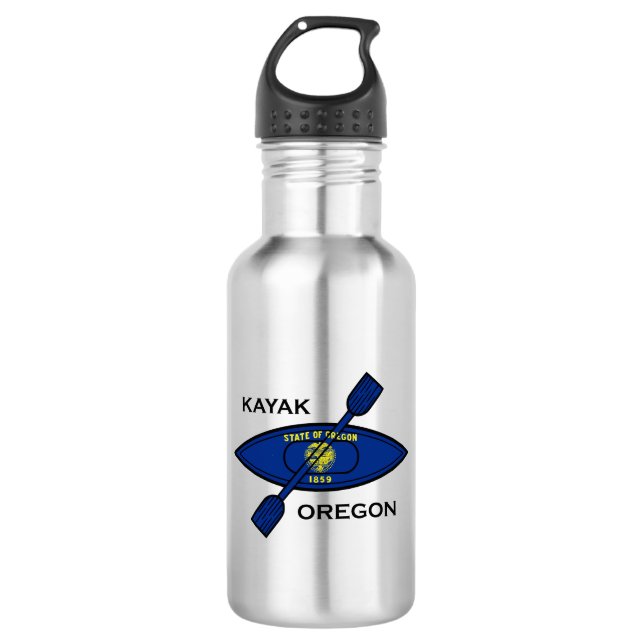 Botella De Agua Bandera de Kayak Oregon (Anverso)