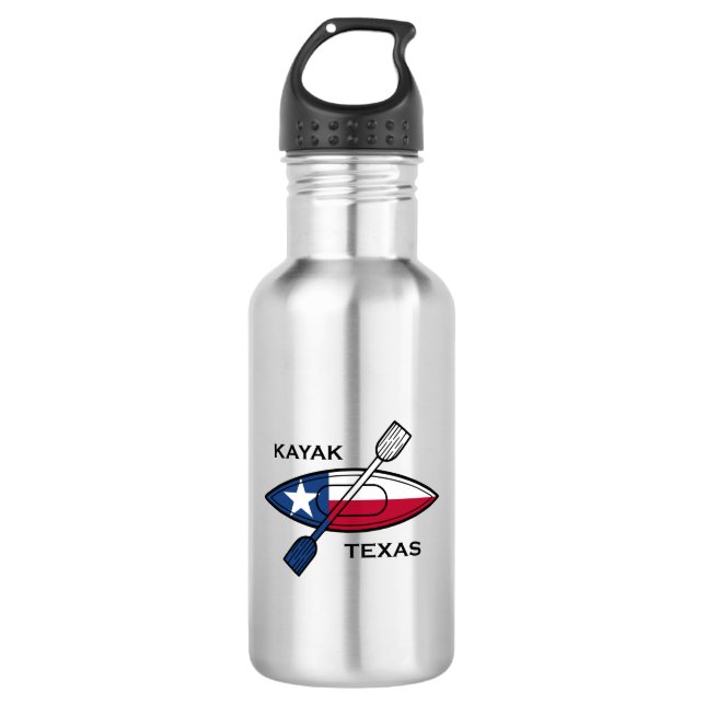 Botella De Agua Bandera de Kayak Texas (Anverso)