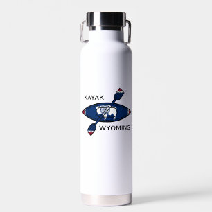 Botella De Agua Bandera de Kayak Wyoming