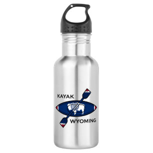 Botella De Agua Bandera de Kayak Wyoming