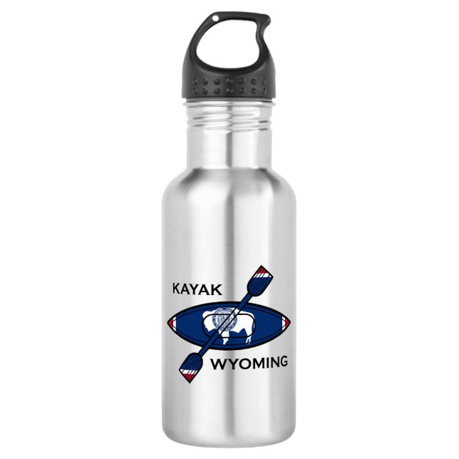 Botella De Agua Bandera de Kayak Wyoming (Anverso)