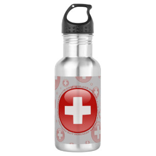 Botella De Agua Bandera de la burbuja de Suiza