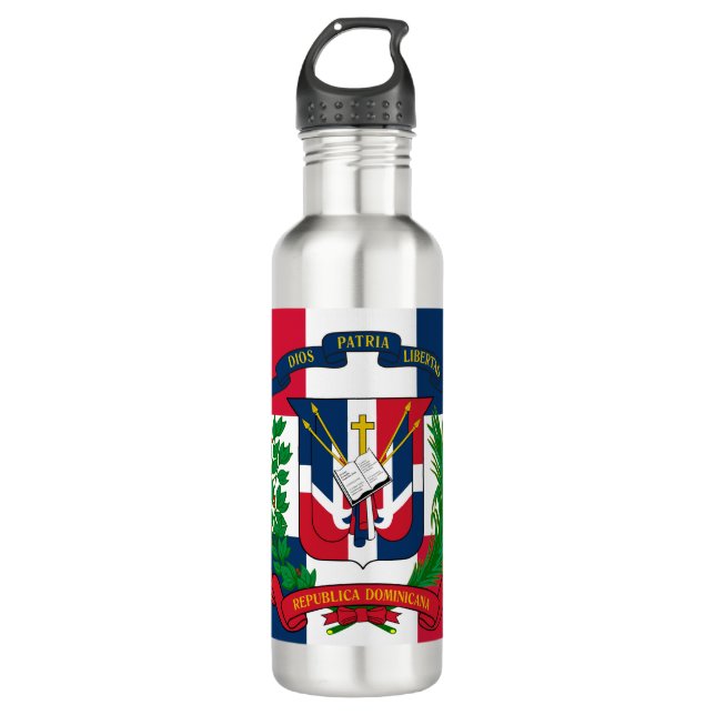 Botella De Agua Bandera de la República Dominicana (Anverso)