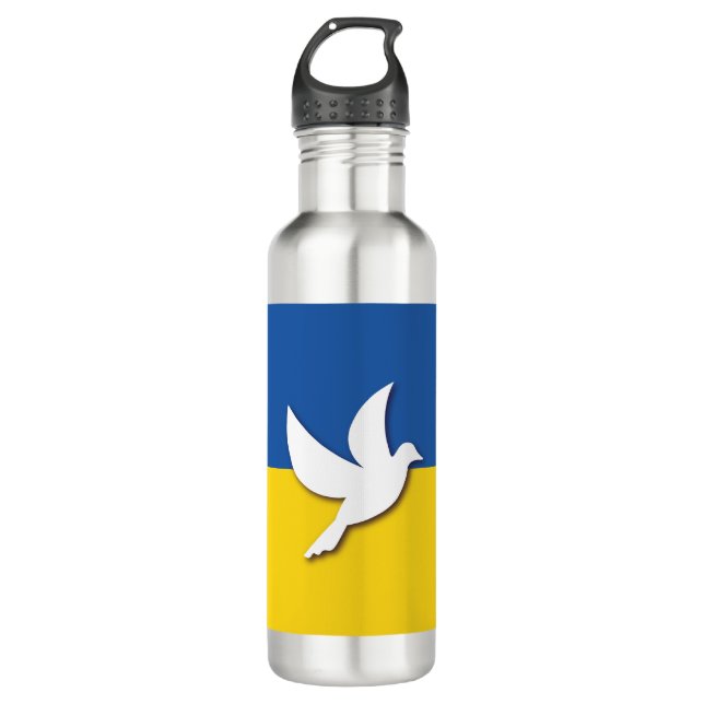 Botella De Agua Bandera de la unidad de paz de Ucrania (Anverso)
