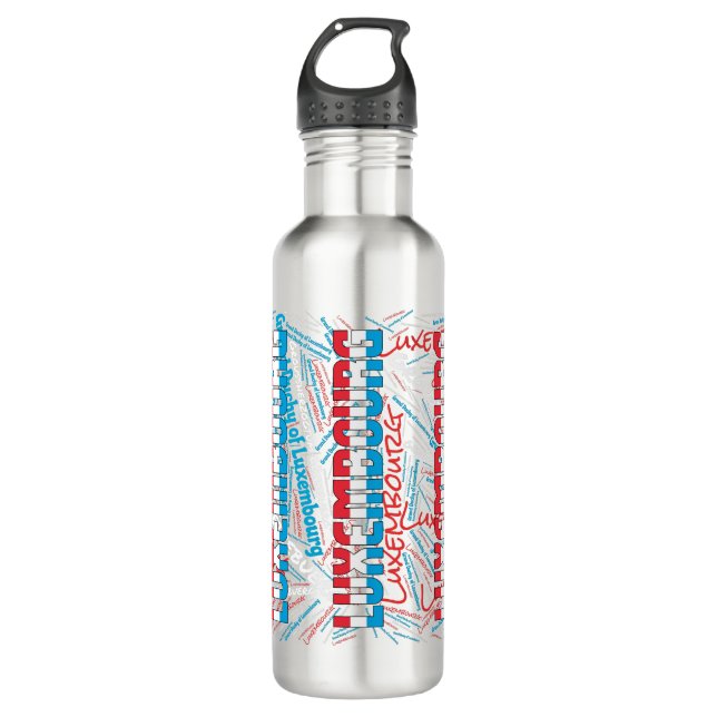 Botella De Agua Bandera de Luxemburgo Magnífico Patriótico (Anverso)