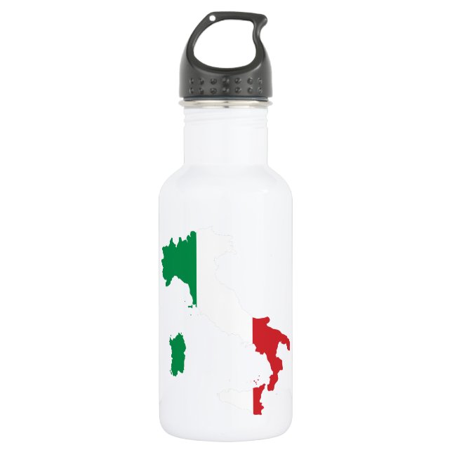 Botella De Agua Bandera de mapa de Italia - (Anverso)