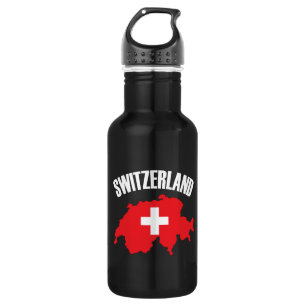 Botella De Agua Bandera de mapa de Suiza