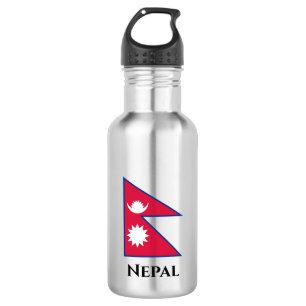Botella De Agua Bandera de Nepal (nepalés)