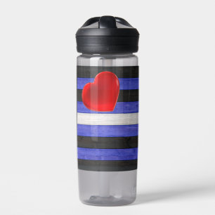Botella De Agua bandera de orgullo de cuero de SlipperyJoe's negro