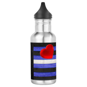 Botella De Agua bandera de orgullo de cuero de SlipperyJoe's negro