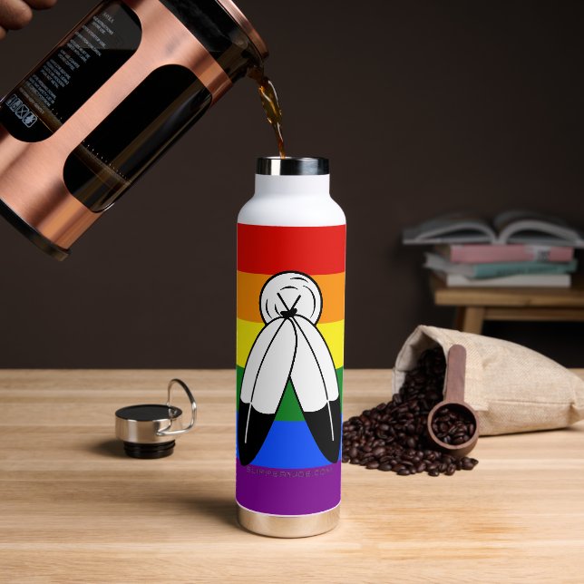 Botella De Agua Bandera de orgullo de dos espíritus de SlipperyJoe (Café)