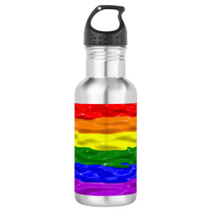 Botella De Agua Bandera de orgullo de SlipperyJoe's brillo líquido
