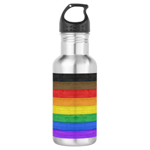 Botella De Agua Bandera de orgullo gay inclusiva de SlipperyJoe te