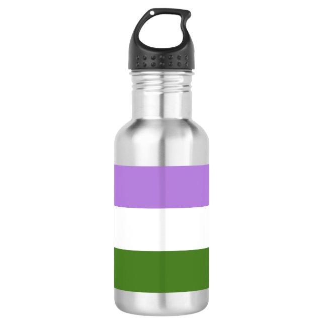 Botella De Agua Bandera de orgullo genderqueer (Anverso)