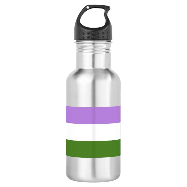 Botella De Agua Bandera de orgullo Genderqueer (Anverso)