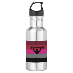 BOTELLA DE AGUA BANDERA DE ORGULLO MUSCULAR